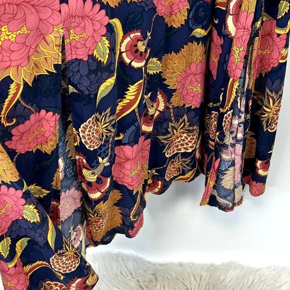 JAASE Handshaped in the Shed Rayon Floral Midi Dress SZ L - Picture 9 of 10